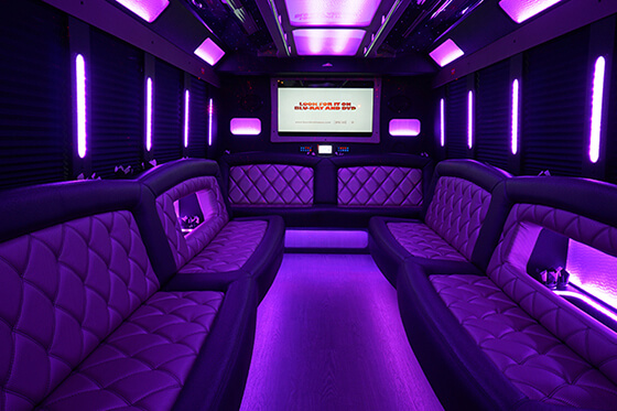 Limo bus rental with tinted windows