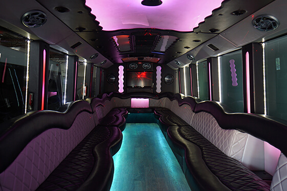 Limo bus rental with dance halls